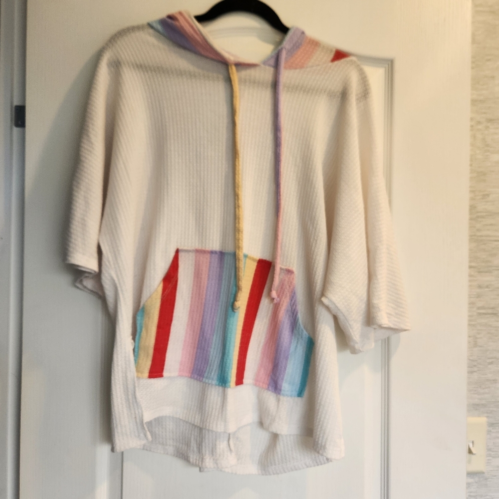 Hopely Colorful Striped Womens Hoodie